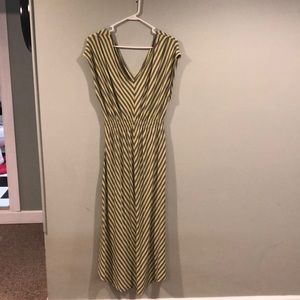 Mossimo green/gray striped rayon dress